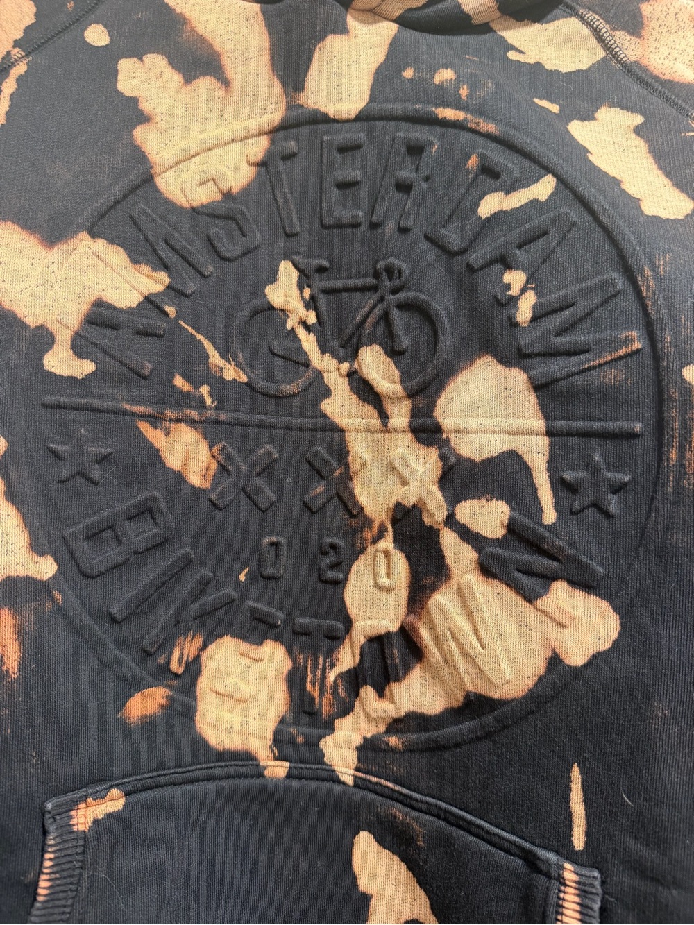 Fox Black and Orange Bleach-Effect Pullover Hoodie - Picture 2 of 3